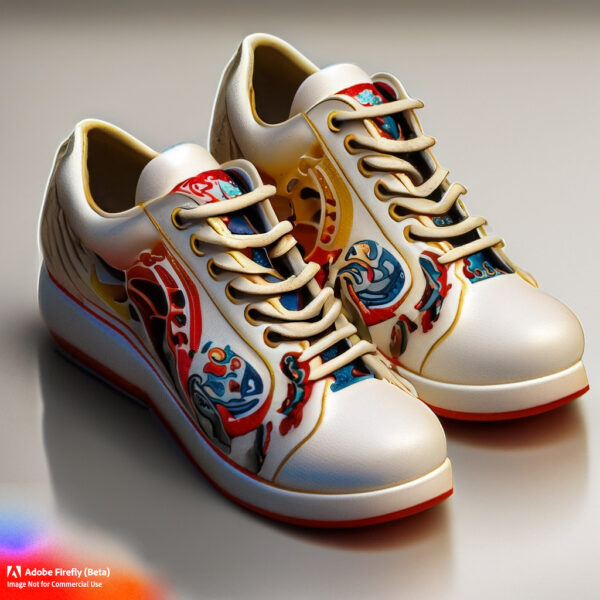 A picture of sneakers made out of porcelain